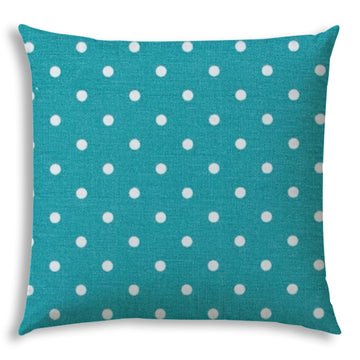 Diner Dot Turquoise Indoor Outdoor Pillow Sewn Closure Turquoise Polyester