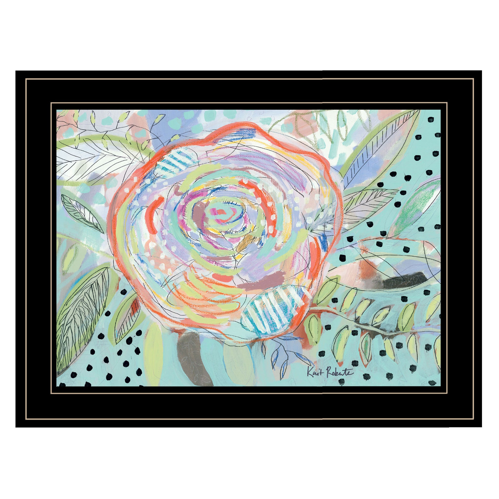 "Bloom For Yourself" By Kait Roberts, Ready To Hang Framed Print, Black Frame Multicolor Paper