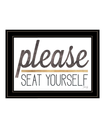 "Please Seat Yourself" By Marla Rae, Ready To Hang Framed Print, Black Frame Multicolor Paper