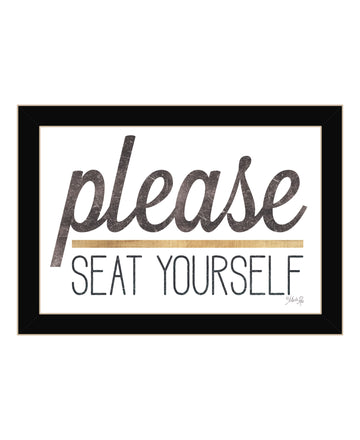 "Please Seat Yourself" By Marla Rae, Ready To Hang Framed Print, Black Frame Multicolor Paper