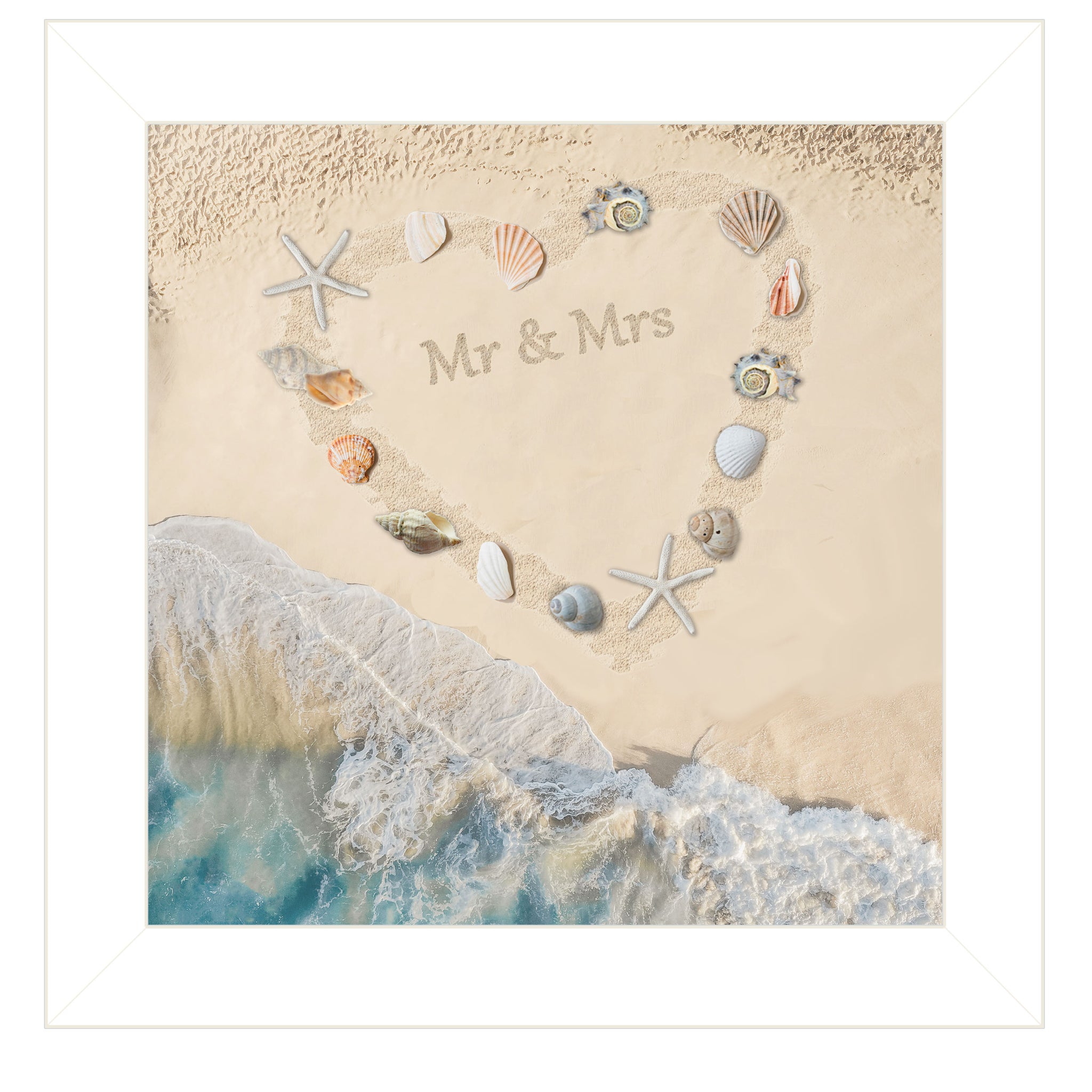 "Marriage Is A Beach" By , Ready To Hang Framed Print, White Frame Multicolor Paper