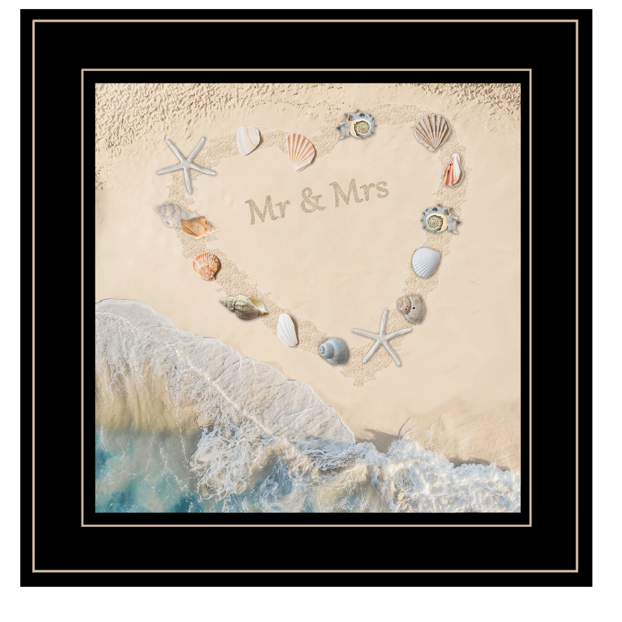 "Marriage Is A Beach" By , Ready To Hang Framed Print, Black Frame Multicolor Paper