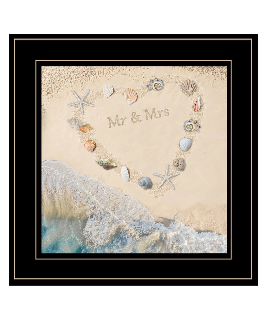 "Marriage Is A Beach" By , Ready To Hang Framed Print, Black Frame Multicolor Paper