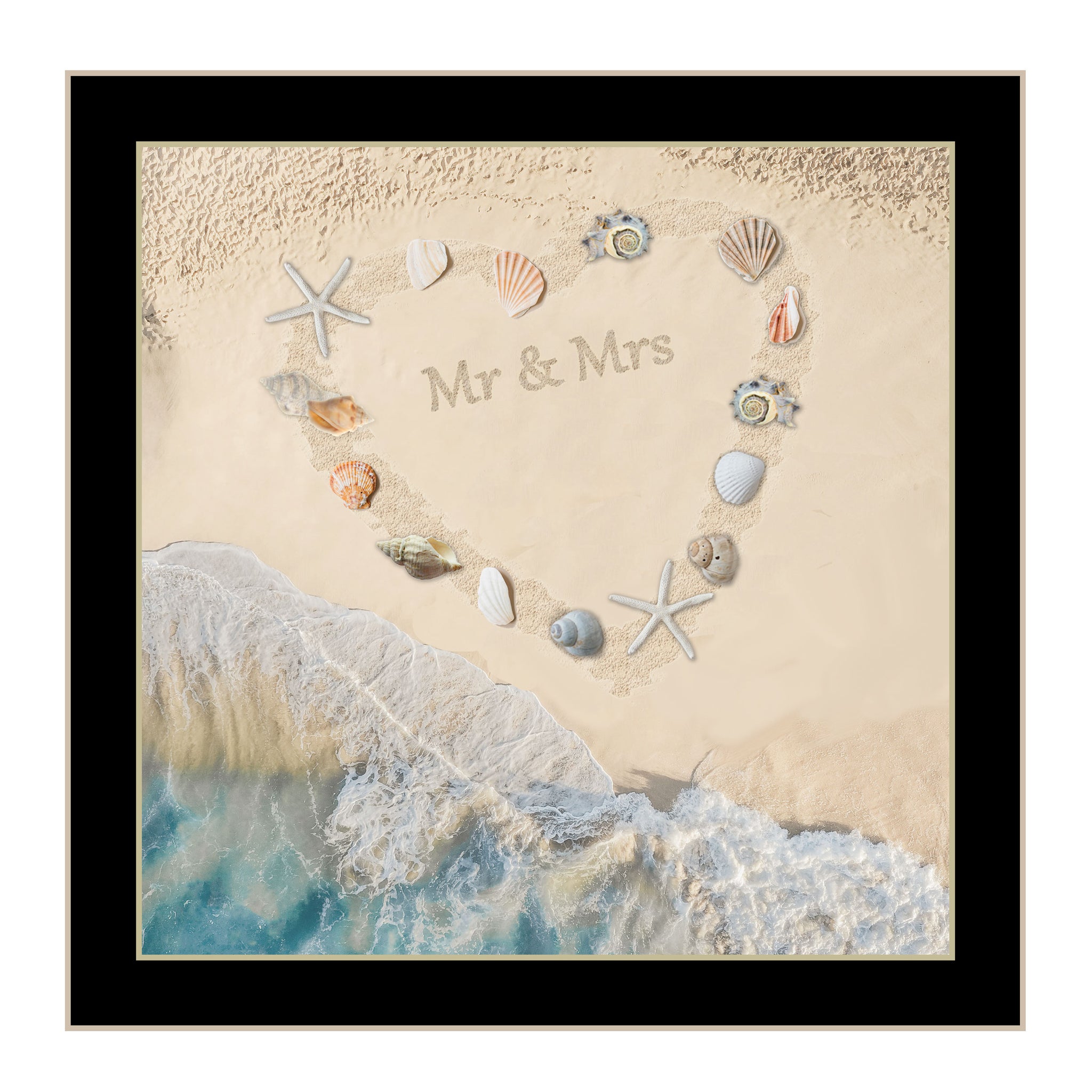 "Marriage Is A Beach" By , Ready To Hang Framed Print, Black Frame Multicolor Paper