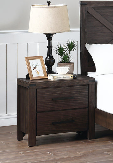 Bedroom Furniture Simple Nightstand Drawers Bed Side Table Solidwood Espresso 2 Drawers Bedroom Bedside Cabinet Modern,Transitional Pine Drawers Solid Wood