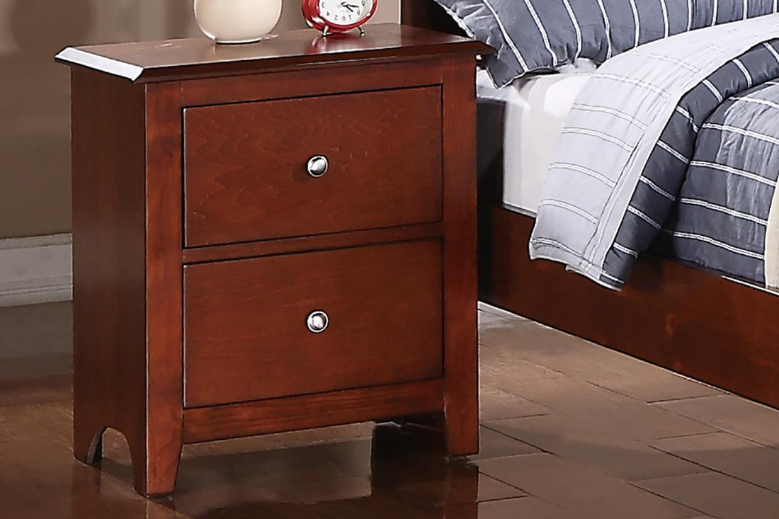 Bedroom Nightstand Cherry Color Wooden 2 Drawers Table Bed Side Table Cherry Bedroom Bedside Cabinet Modern Pine Drawers Cherry Pine