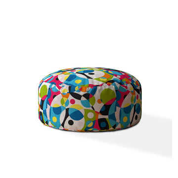 Indoor Mod Mod Round Zipper Pouf Cover Only 24In Dia X 20In Tall Multicolor Cotton