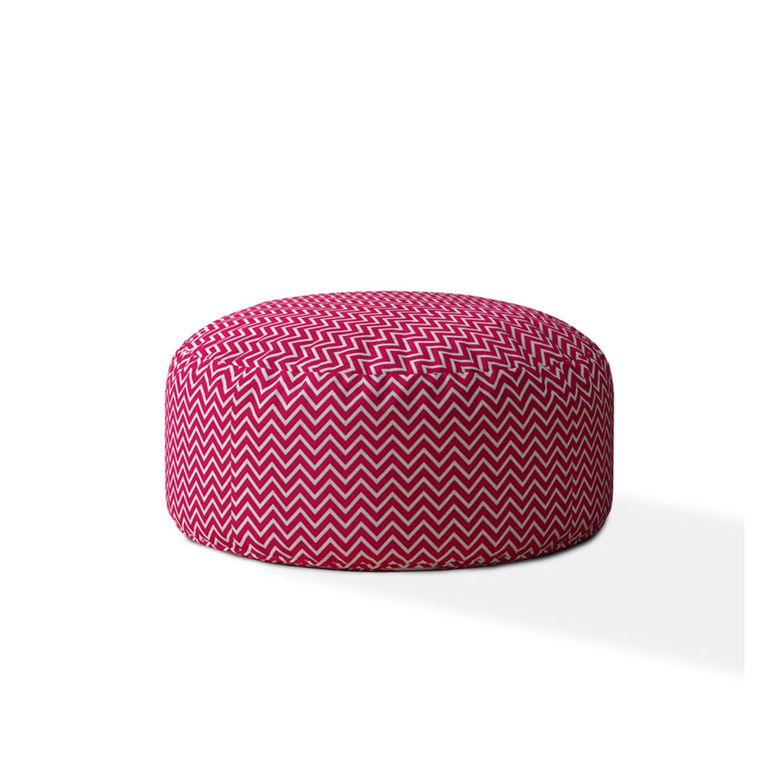 Indoor Dippity Hot Pink White Round Zipper Pouf Stuffed Extra Beads Included 24In Dia X 20In Tall Multicolor Cotton