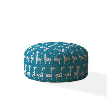 Indoor Jenni Bright Turquoise Round Zipper Pouf Cover Only 24In Dia X 20In Tall Multicolor Cotton