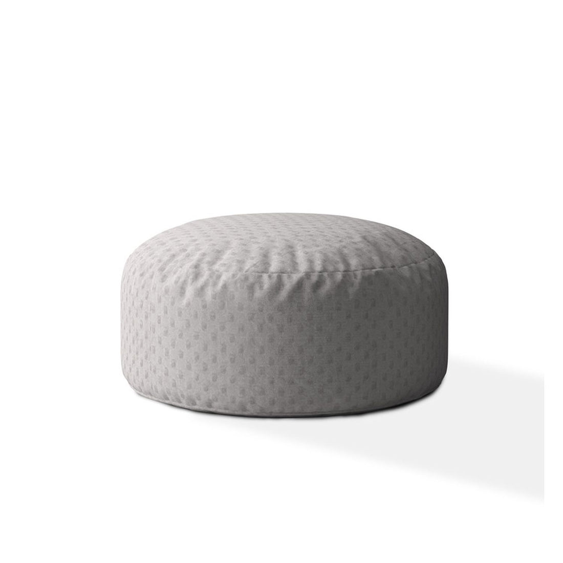 Indoor Minky Dimple Dot Plush Silver Round Zipper Pouf Cover Only 24In Dia X 20In Tall Grey Polyester