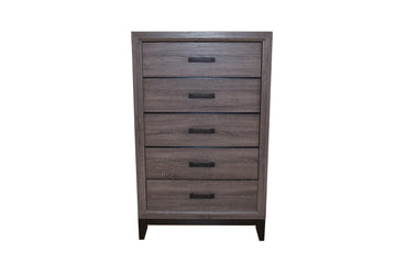 Contemporary Style 5 Drawer Chest Made With Wood In Gray Gray Bedroom Contemporary,Modern Wood