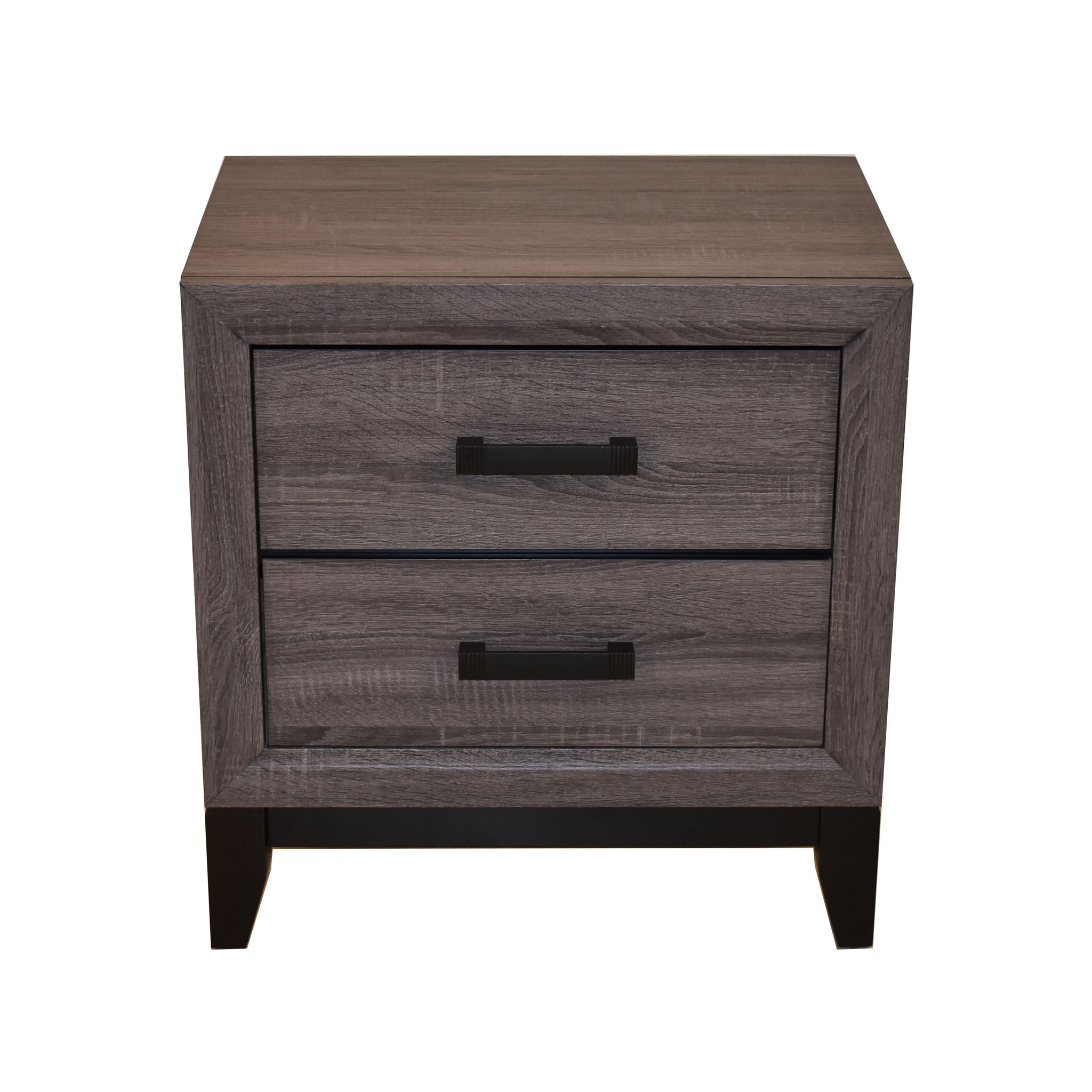 Sierra Contemporary Style 2 Drawer Nightstand Made With Wood In Gray Gray 2 Drawers Bedroom Modern Drawers Wood