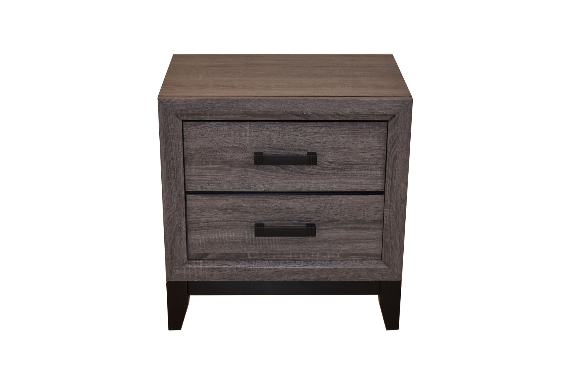 Sierra Contemporary Style 2 Drawer Nightstand Made With Wood In Gray Gray 2 Drawers Bedroom Modern Drawers Wood