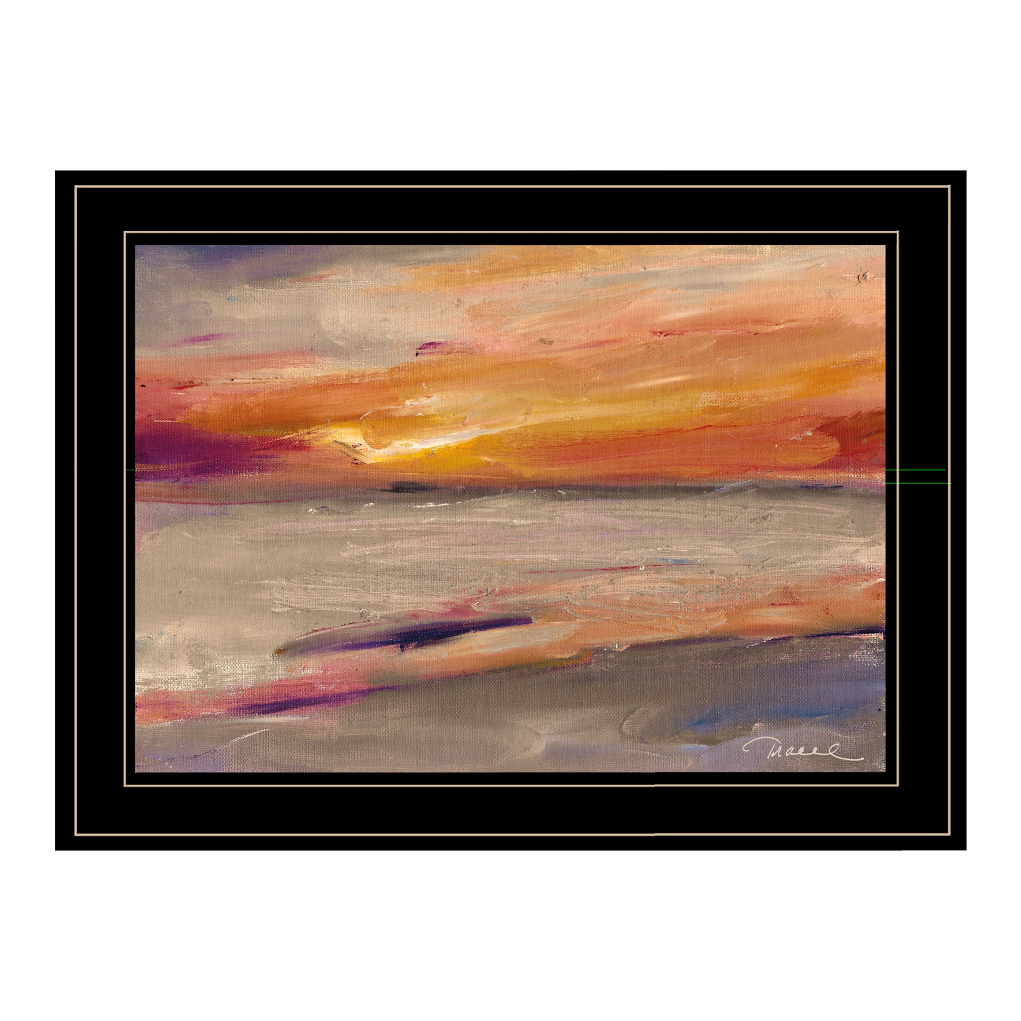 "Western Sky" By Tracy Owen Cullimore, Ready To Hang Framed Print, Black Frame Multicolor Paper