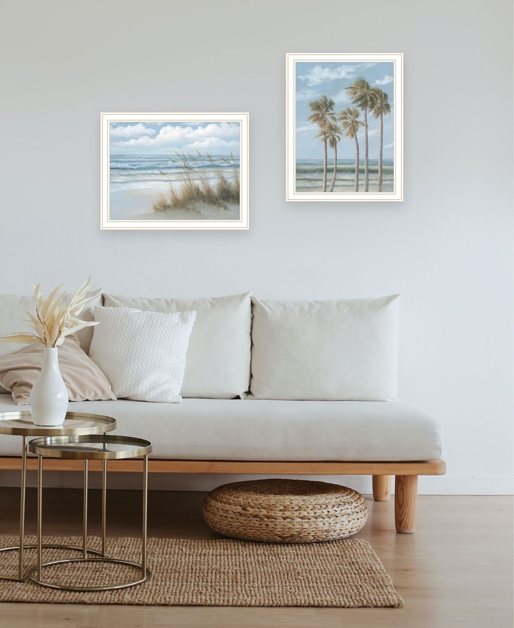 "Winds Of The Ocean Blowing The Palm Trees And Sea Oats" Framed Wall Art For Living Room, Wall Art Print For Home Decor, Bedroom Wall Art By Georgia Janisse Multicolor Wood Paper