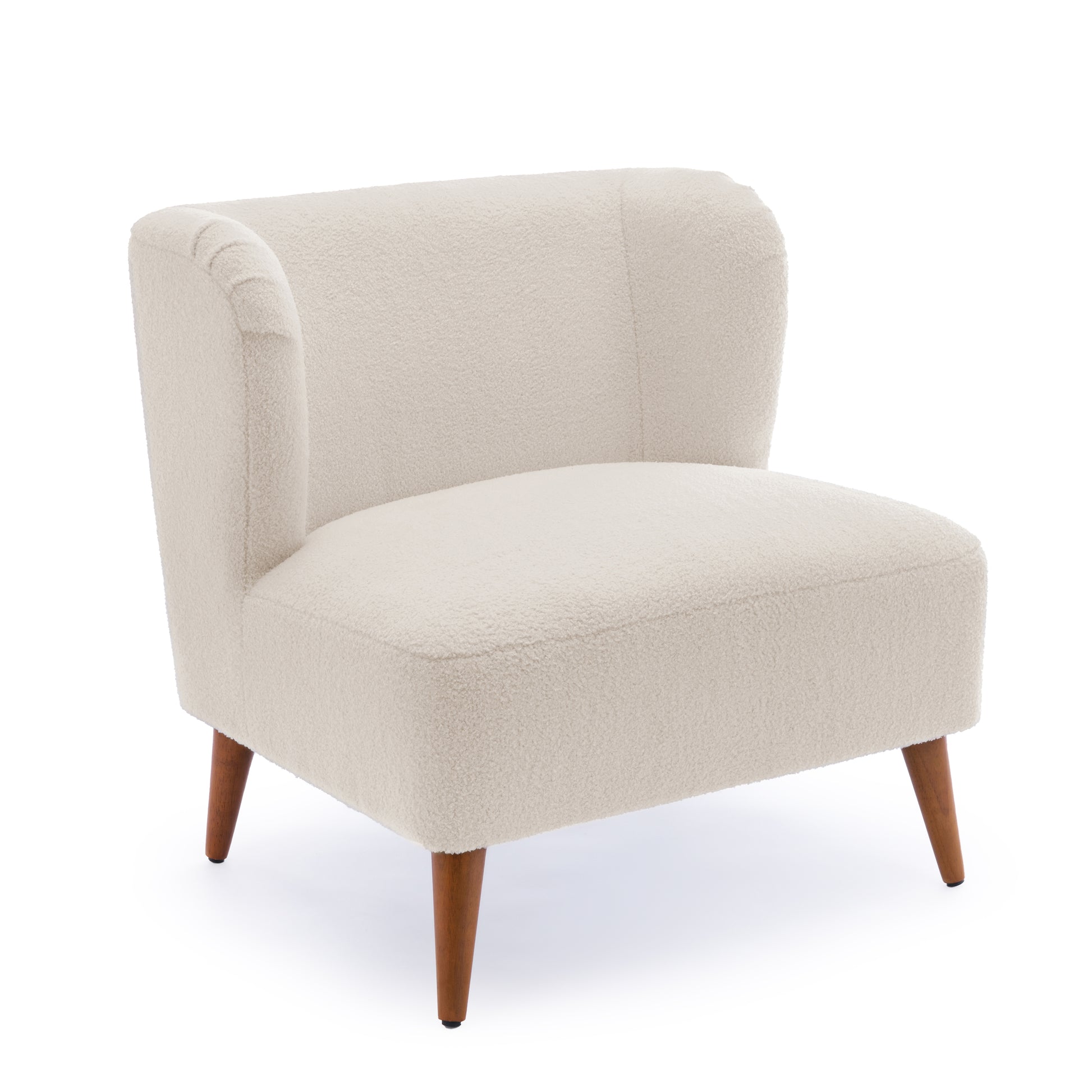 Veda Boucle Accent Chair Milky White White Foam Boucle