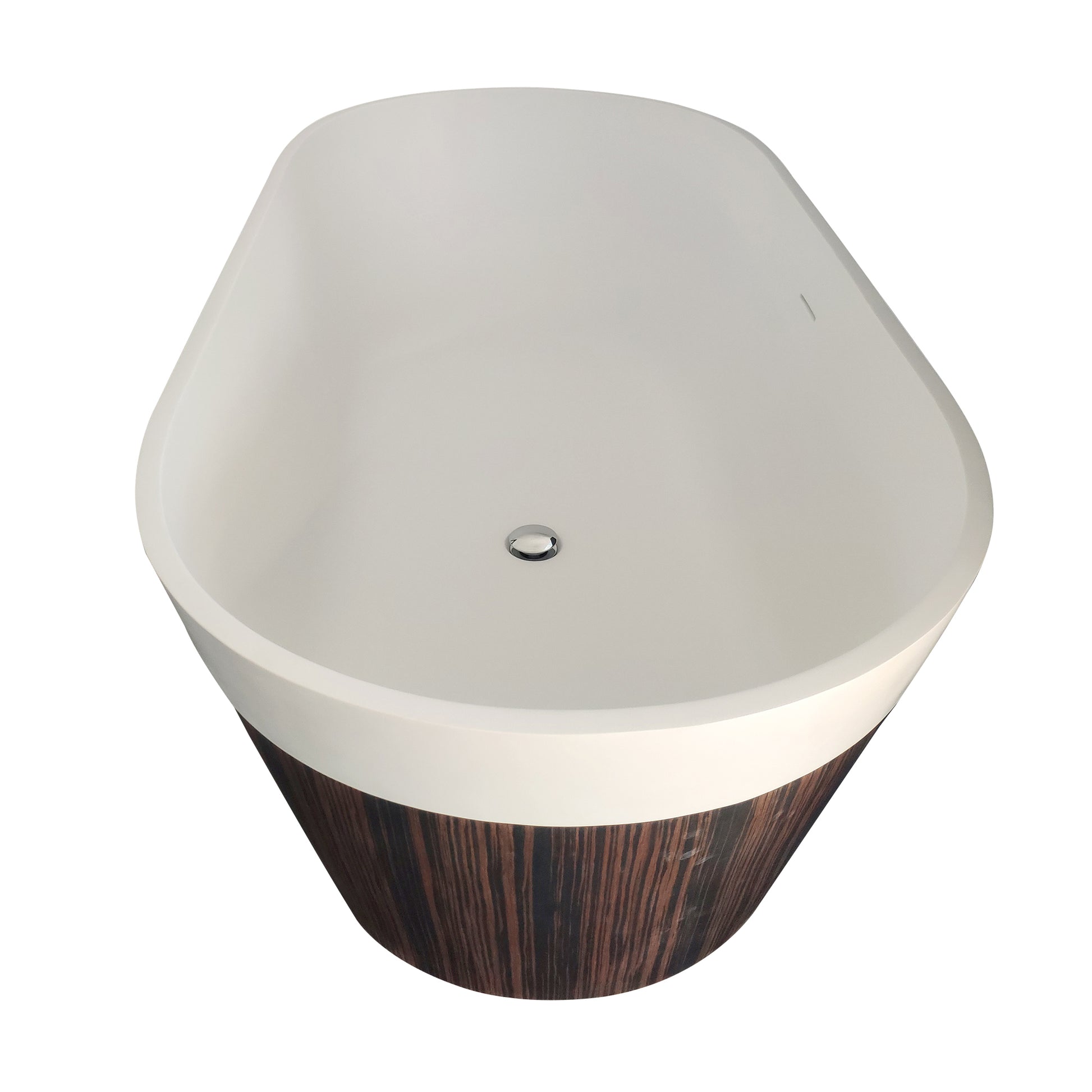 63"Wood Grain Solid Surface Bathtub For Bathroom