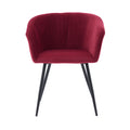 Ts Stripe Dinding Chair Wine Red Velvet