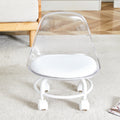 The Small And Cute White Chair With Silky Pulleys Can Move Freely, Which Is Suitable For Use In Various Scenes, And Is A Good Choice For Fashion Style. White Pet