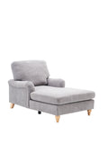 Modern Mid Century Indoor Oversized Chaise Lounger Comfort Sleeper Sofa With Soild Wood Legs Grey Foam 1 Seat