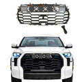 Front Grille For 2022 2023 2024 Tundra Trd Pro Grill With 3 Led Lights And Toyota Letters Matt Black Abs Abs