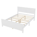 Wood Platform Bed Frame With Headboard, Mattress Foundation With Wood Slat Support, No Box Spring Needed, Queen Size, White Box Spring Not Required Queen White Wood Solid Wood Mdf