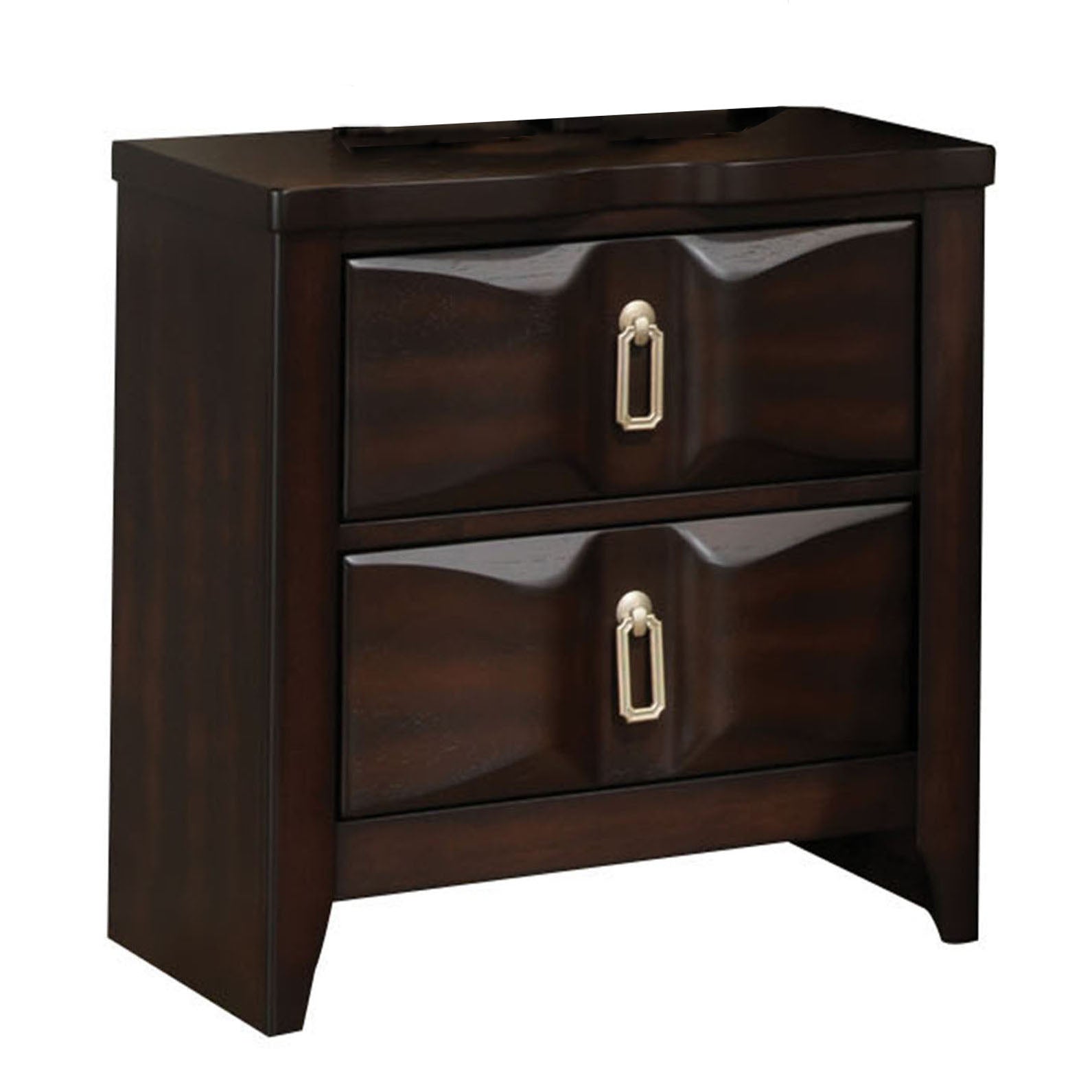 Espresso 2 Drawer Nightstand Espresso Espresso 2 Drawers Bedroom Bedside Cabinet Retro Rubberwood Drawers Espresso Wood