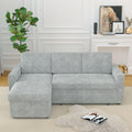 85 Inches Sofa Bed, 3 Seater Sleeper Sofa With Storage Chaise, Square Handrail With Pull And Copper Nail,Chenille Light Grey, Pull Out Couch For Living Room Light Grey Chenille 3 Seat