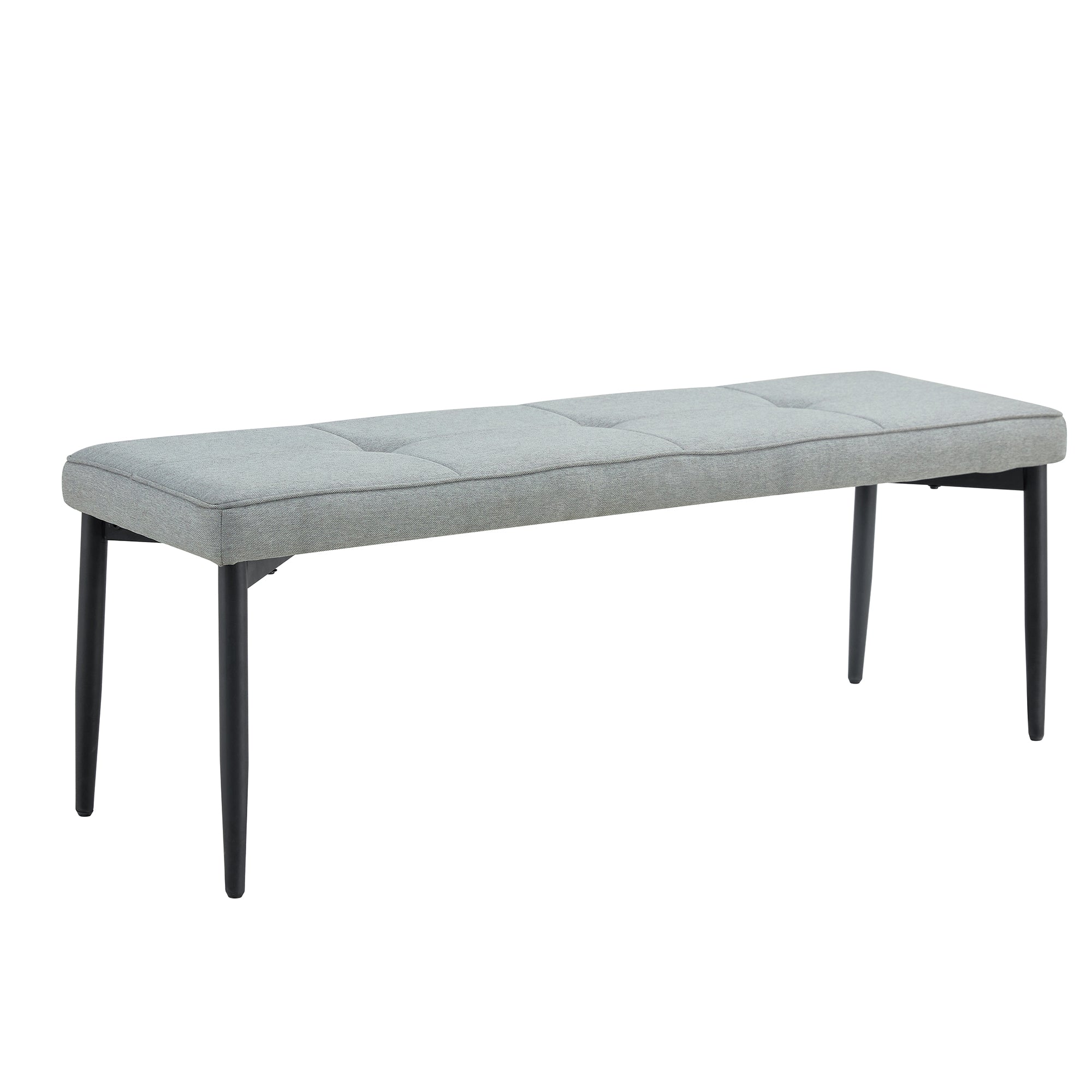 Tufted Extra Long Entryway Bench, 51" Bedroom Benches Upholstered Dining Benches, Fabric End Of Bed Bench For Bedroom Dining Room Living Room Entryway, Gray Gray Mdf Metal