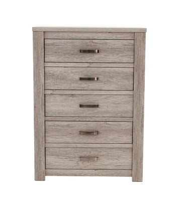 Bedroom Furniture Rustic Light Grey Simple 1Pc Chest Of Drawers 5 Drawers Storage Cabinet Solidwood Light Grey Bedroom Modern,Transitional Pine Particle Board Mdf,Solid Wood