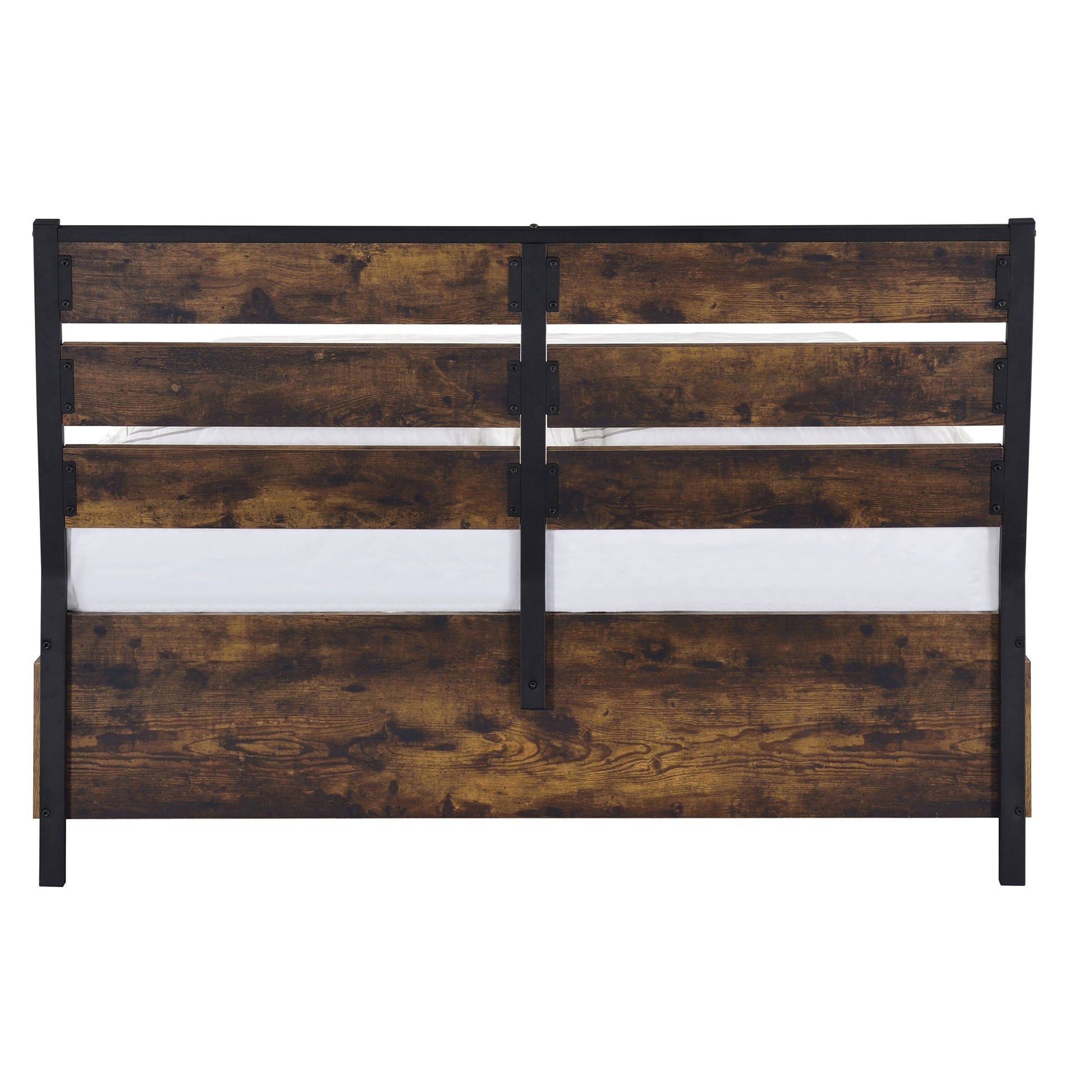 Rustic Oak And Black Storage Bed With 6 Drawers Box Spring Not Required Queen Rustic Wood Bedroom Industrial Storage Included Wood Paper