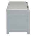 Distressed Shutter Storage Bench With Acacia Veneer For Retro Charm For Living Room, Entryway Grey Grey Mdf