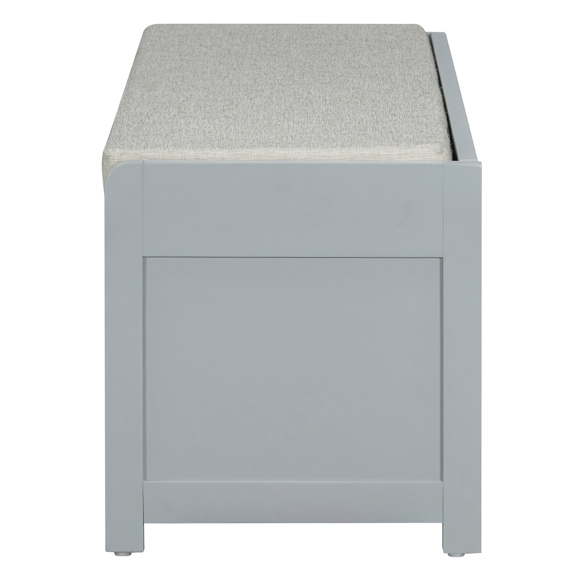 Distressed Shutter Storage Bench With Acacia Veneer For Retro Charm For Living Room, Entryway Grey Grey Mdf