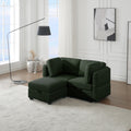 Space Saving Small Sectional Sofa With Ottoman, 2 Seater Sofa With 1 Ottoman, All Seats And Ottomans With Storage Function Green Green Polyester 2 Seat