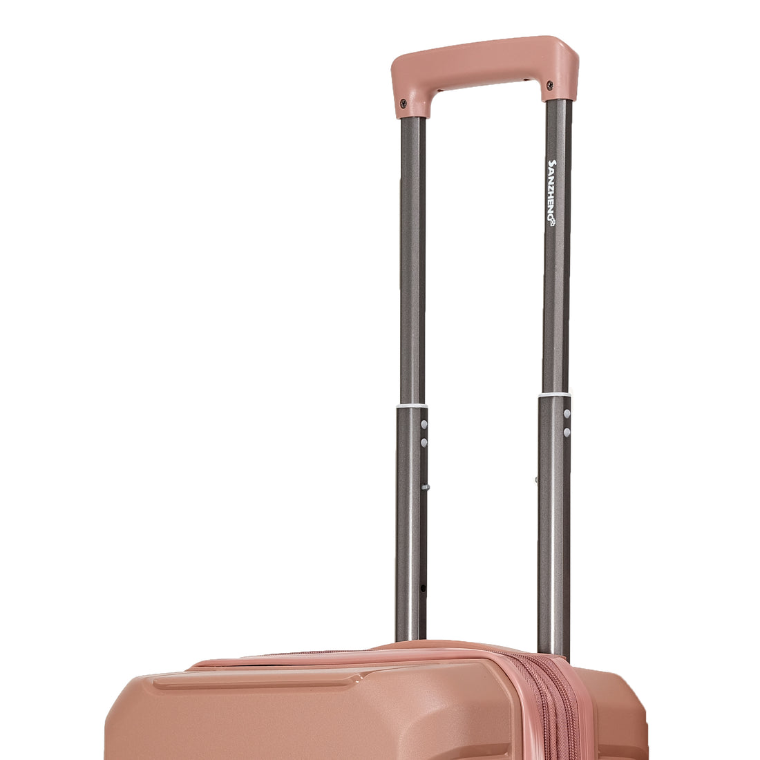 4 Piece Luggage Set With Swivel Wheels, Hard Expandable Travel Luggage With Password Lock 18 20 24 28 Rose Gold Polypropylene