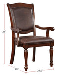 Luxurious Traditional Dining Chairs Brown Cherry Solid Wood Espressoseat Set Of 2Pc Arm Chairs Turned Legs Kitchen Dining Room Cherry,Espresso Brown Dining Room Traditional Dining Chairs Solid Back Solid Wood