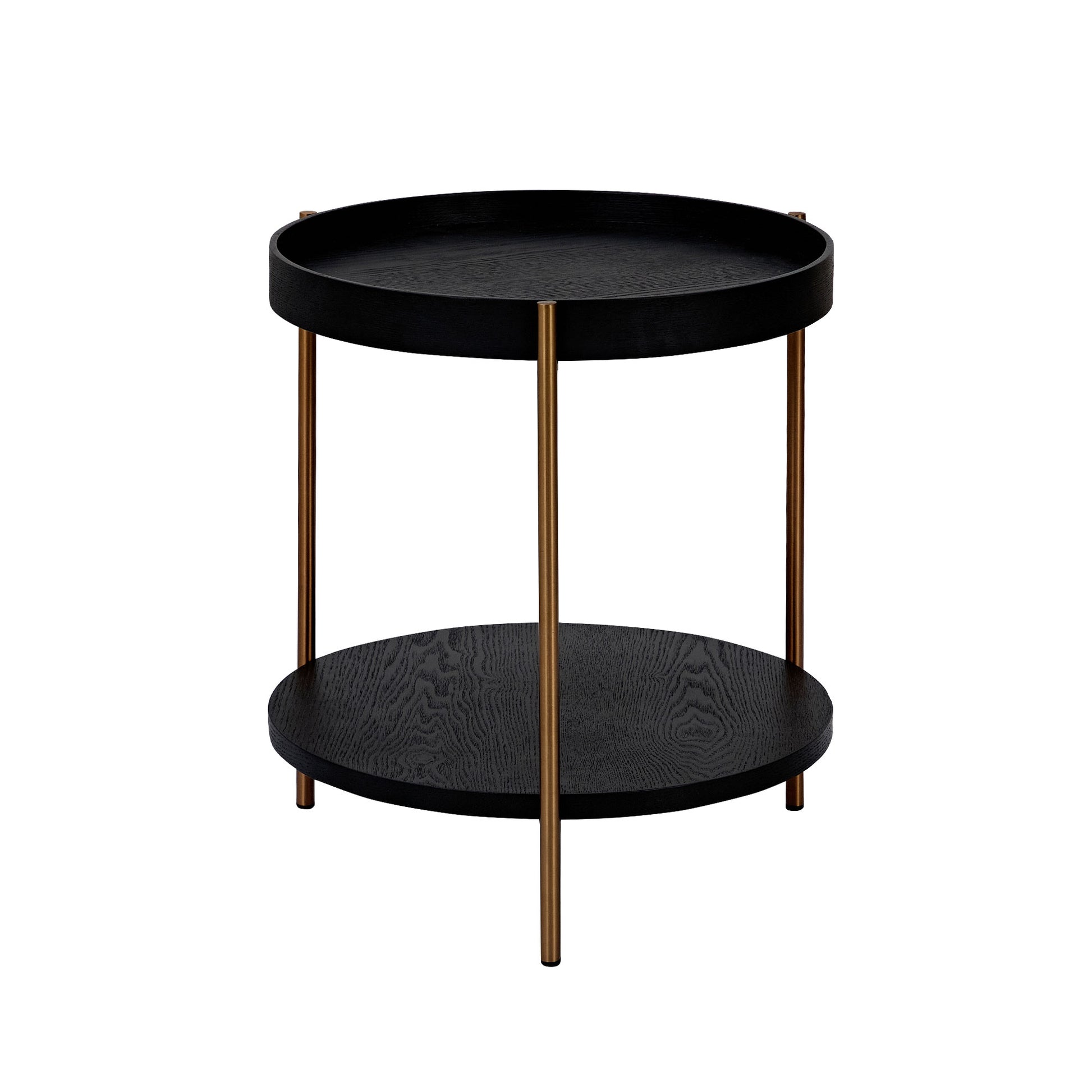 2 Piece Modern 2 Tier Round Coffee Table Set For Living Room,Easy Assembly Nesting Coffee Tables, End Side Tables For Bedroom Office Balcony Yard,Black Mdf Matt Black Mdf Metal