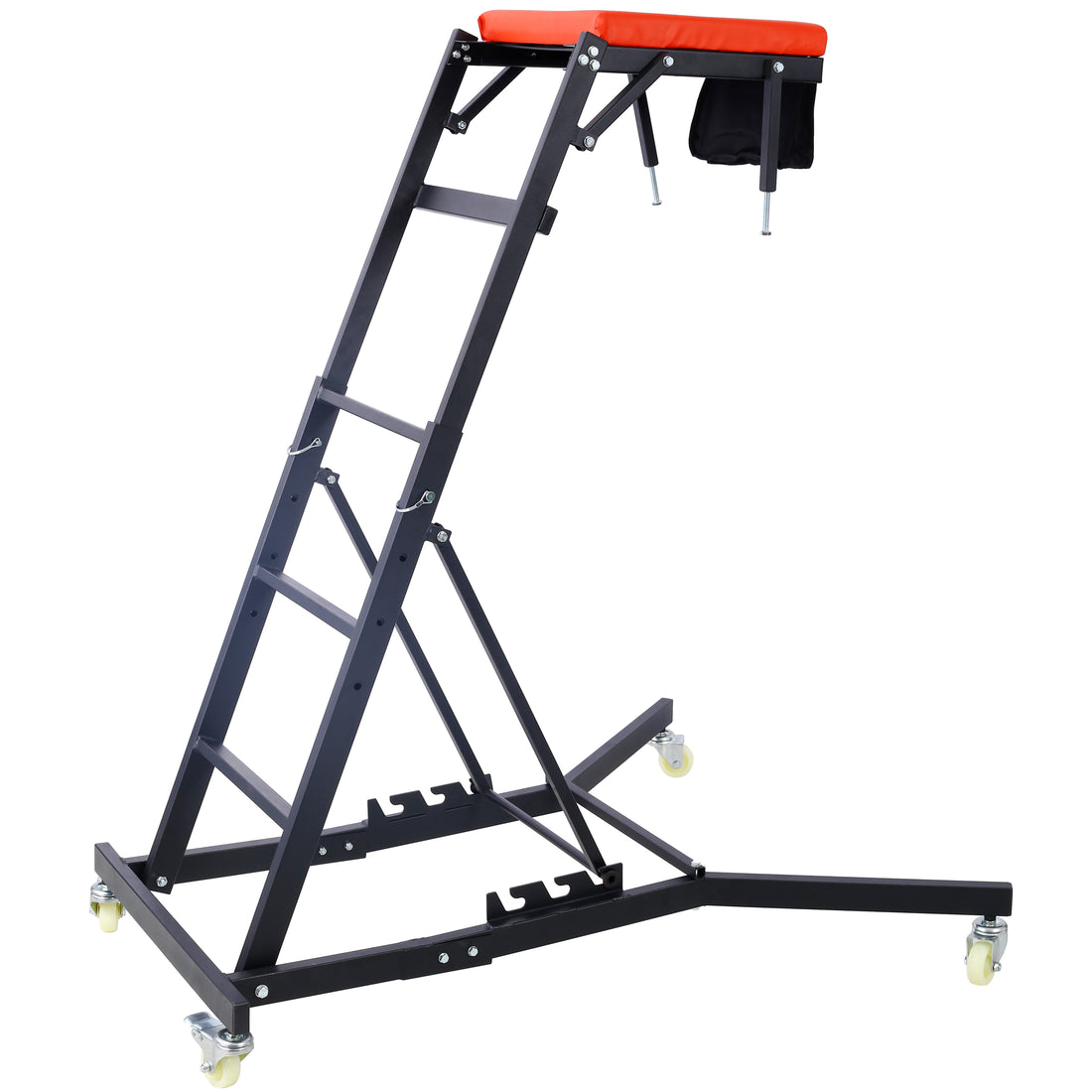 Top Automotive Creeper, Engine Creeper 42.5" 66", 330 Lbs Capacity High Top Creeper, 4 Swivel Caster Wheels, Padded Deck, Foldable Creeper For Home Garage, Workshop Repair Maintenance Black Steel