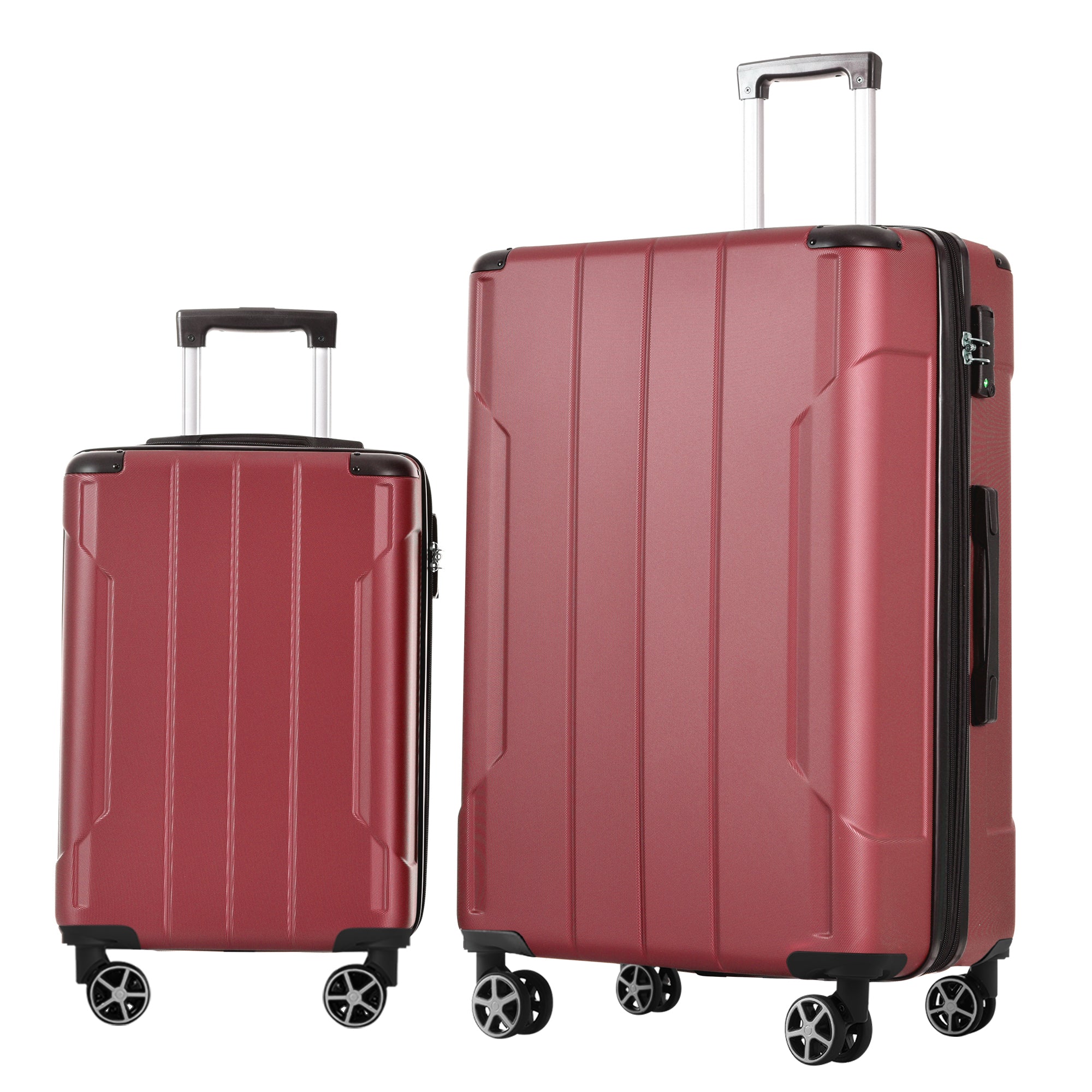 Luggage Sets 2 Piece, Hardshell Abs Lightweight And Expandable Only 28" Suitcases With Double Wheels, Carry On Luggage, 2 Piece Set 20 28 , Red Red Abs