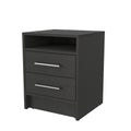 Eastover Nightstand 2.0 In Melamine With Two Drawers Black 2 Drawers Bedroom Modern Drawers Particle Board Melamine