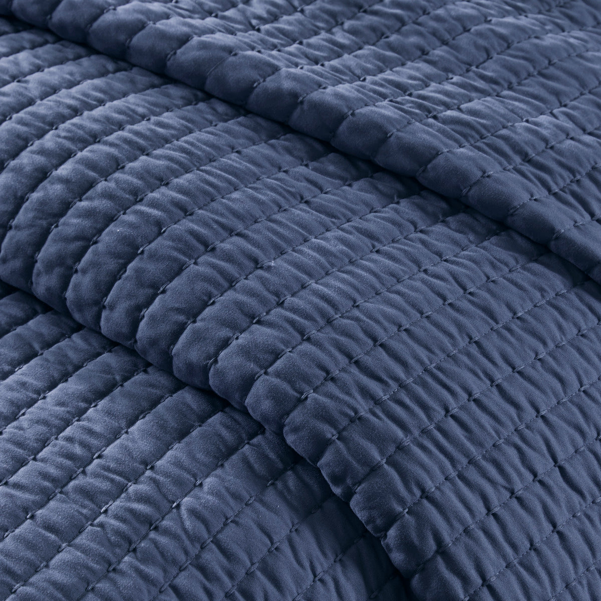 3 Piece Quilt Set Navy Full Queen Full Navy Polyester