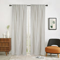 Newport Unlined Window Curtains For Bedroom, Linen Curtains For Living Room, 84 Inches Long Curtains For Living Room, Greige Greige Linen