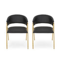 Dining Chair Set Of 2 Black Pu