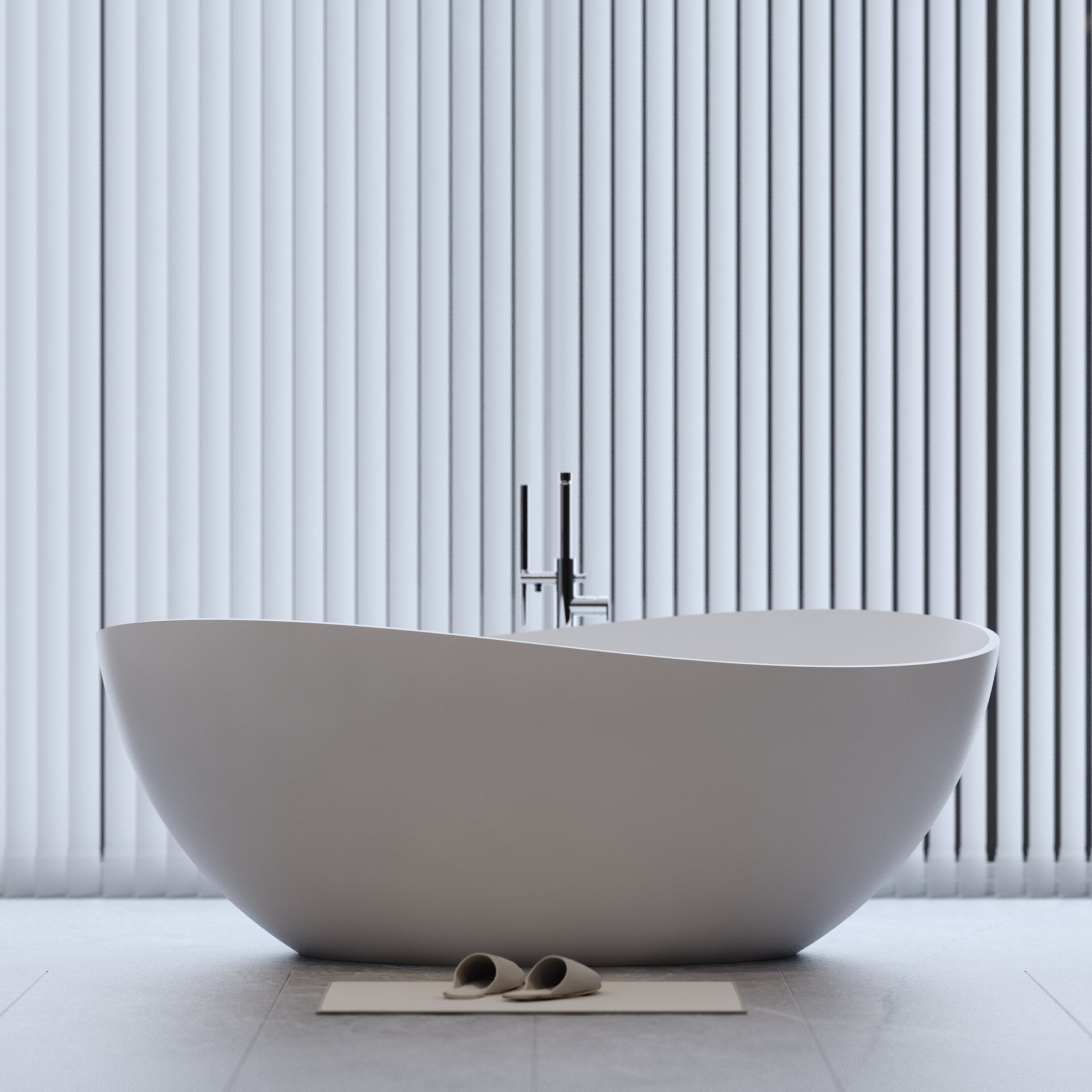 Luxury Handcrafted Stone Resin Freestanding Soaking Bathtub With Overflow In Matte White, Cupc Certified 24S05 63Mw Matte White Bathroom Freestanding Tubs Soaking Center Solid Surface