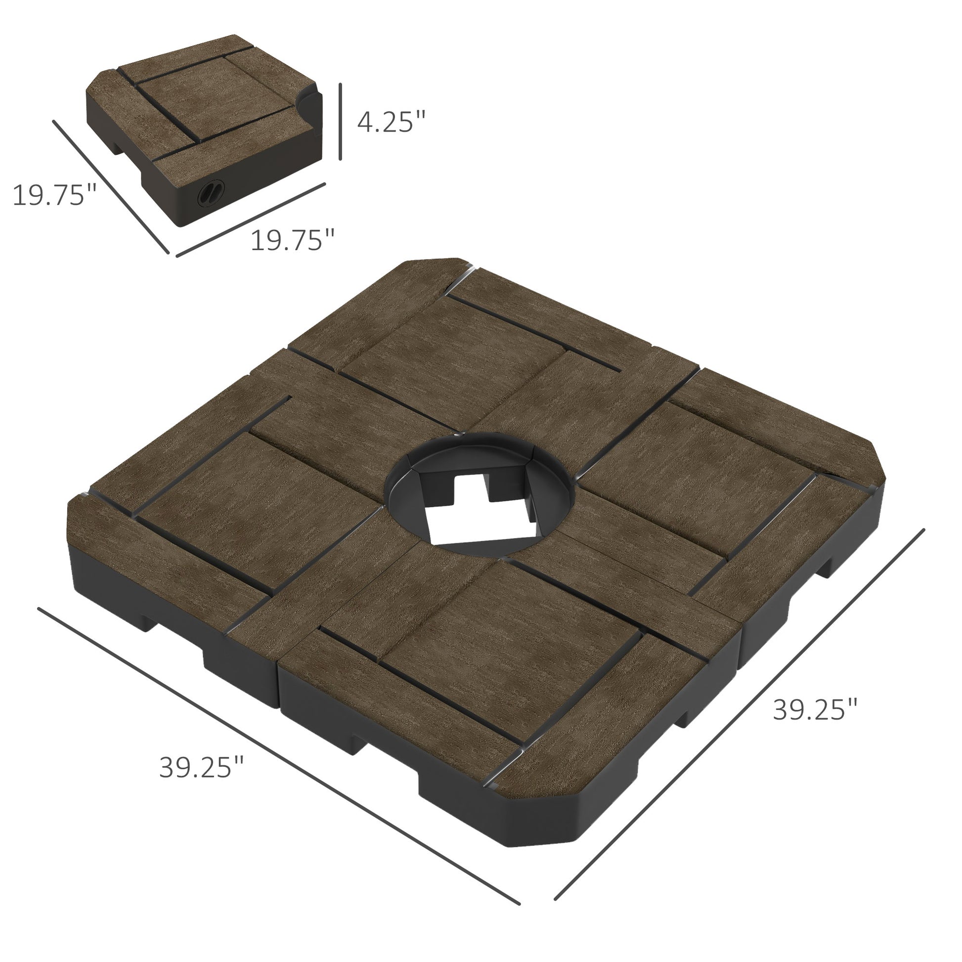 corliving patio umbrella base weights Outsunny 4 Piece Patio Cantilever Umbrella Base Weight Set, Fillable O
