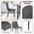 1 Table And 4 Chairs Set.Gray Wood Grain Table With Mdf Tabletop And Black Iron Legs.A Set Of 4 Modern Medieval Style Chairs, Equipped With Soft Cushions And Black Metal Legs.Dt 1226,B0501A Gray Mdf Metal