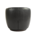 Upholstered Swivel Barrel Armchair With Storage Modern Living Room Side Chair For Bedroom Office Reading Spaces Pu Black Black Foam Upholstered