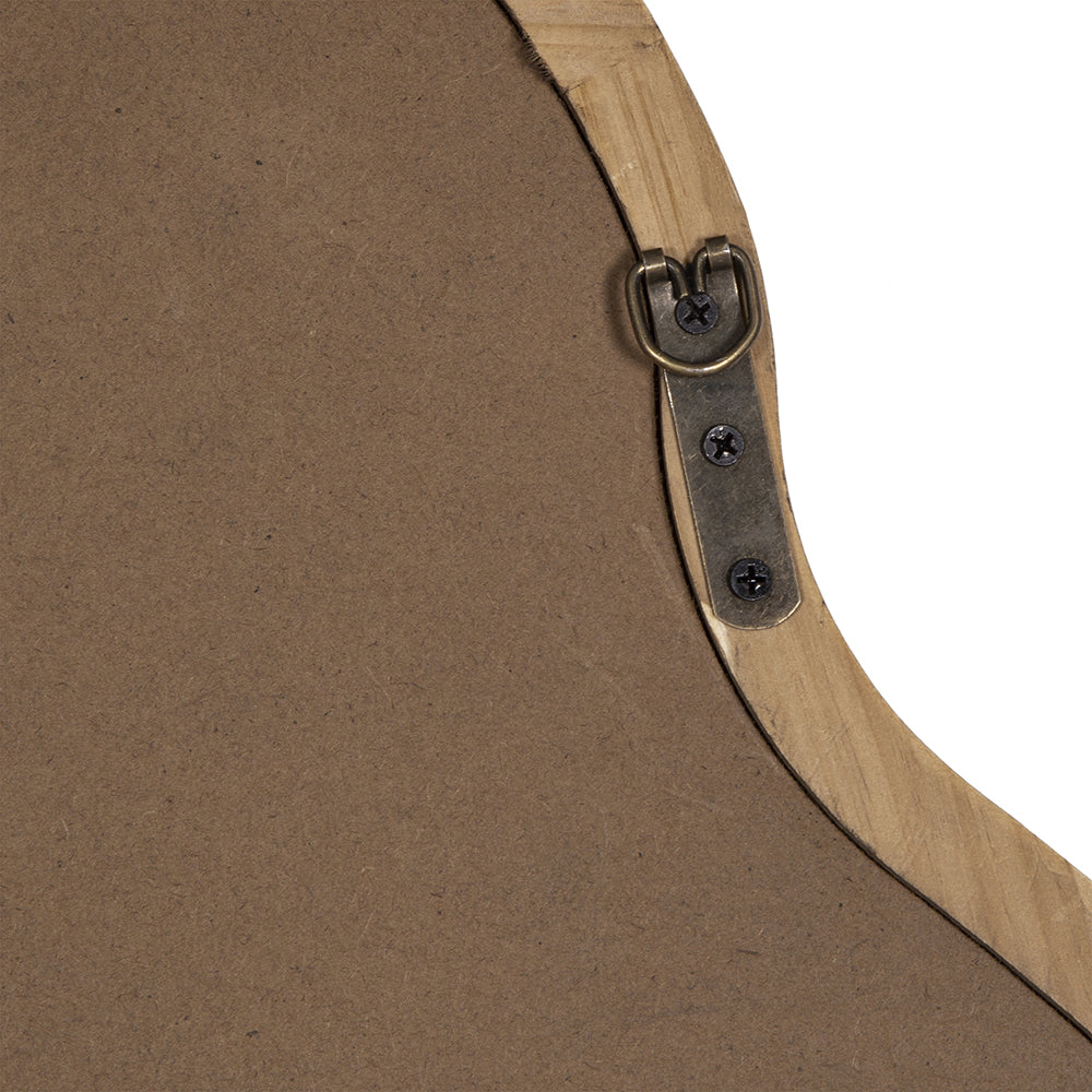 30X1.5X55" Arch Wood Mirror With Unique Frame Brown Pine