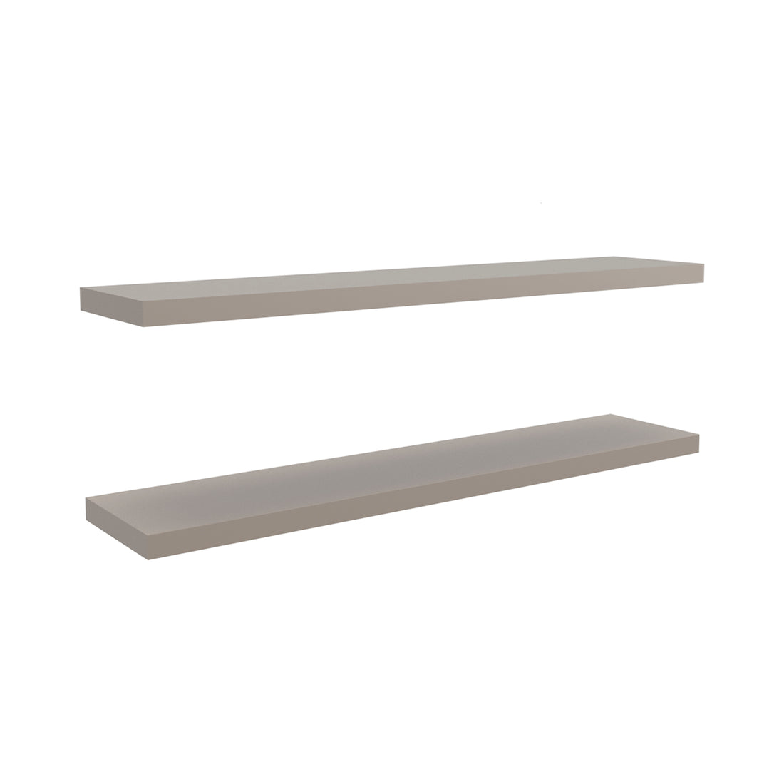 Ecco 47" Wide Floating Shelves Set Of 2, Shelves For Wall Decor For Bedroom, Bathroom Storage Shelves, Book Shelves For Living Room 2 Or Less Taupe Horizontal Primary Living Space Modern Wall