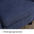 Coolmore Living Room Accent Barrel Chair, Century Modern Style Decorative Chair, Armchair For Living Room With Thick Cushions And Pillows, Comfy Single Sofa Chair, Chair With Wooden Legs,Blue Blue Corduroy